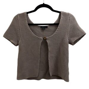 Banana Republic One Button Open Front Beige Cardigan